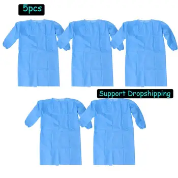 

5PCS Blue Disposable Surgical Gown Thin Light Dust Clothes Tattoo Clothes Aprons Medical Clothing Cleanroom Garment dropshipping