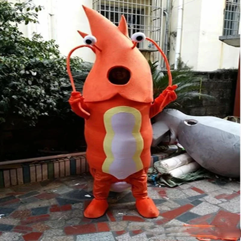 High quality shrimp Mascot Costume Ocean Animal mascot Adult Orange Shrimp Costumes Cartoon Costumes Advertising Costumes - AliExpress