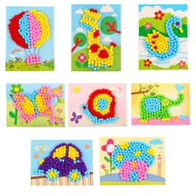 8 шт. детские наклейки с хлопковыми шариками Diy/детский картонный, мультипликационный с разноцветными рисунками в виде маленьких шариков