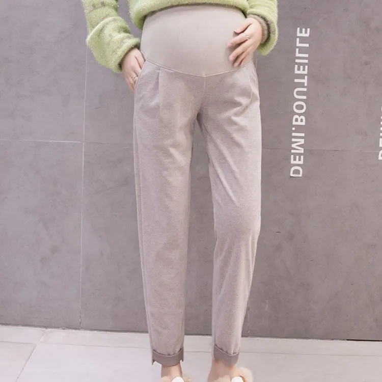 

2020 Spring New Style Maternity Clothes Casual Pants Korean-style Fashion Mom Drainpipe Jeans Abdominal Support Harem Pants Loos