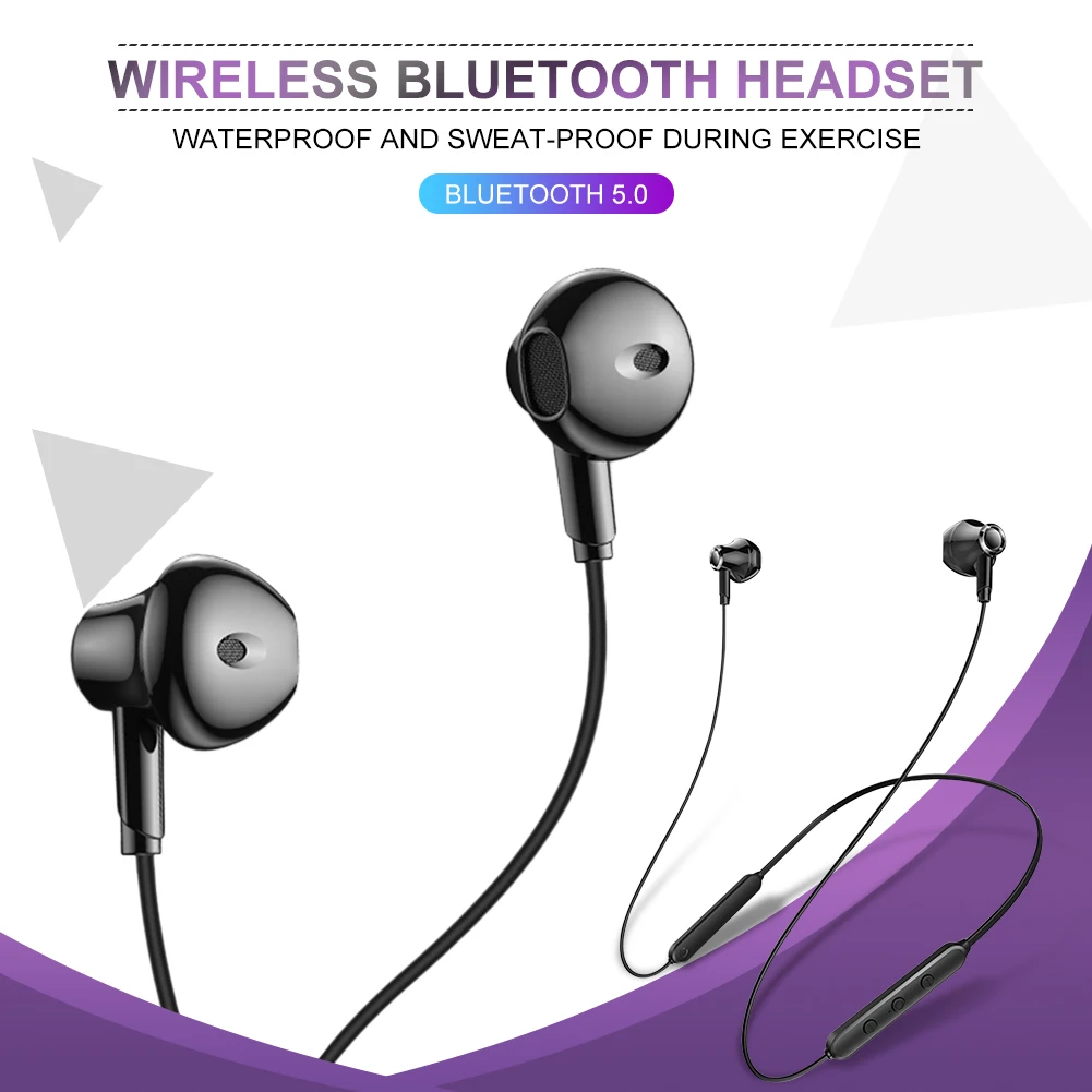 Спортивные Bluetooth 5,0 гарнитура с креплением на шею Водонепроницаемые Мини умные наушники