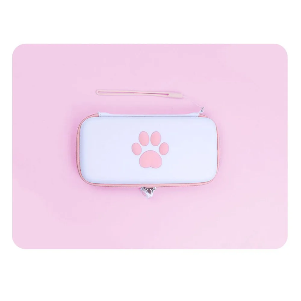 Чехол-сумка для переноски, чехол для Nintendo Switch Lite, консоль, милый кошачий лап, водонепроницаемый защитный чехол, Сумка с держателем для карт, сумочка