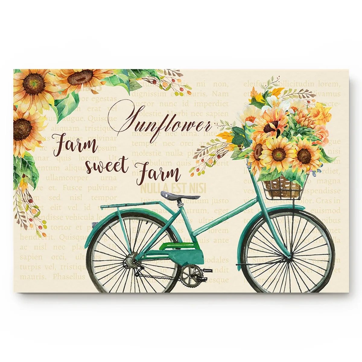 Farm Sweet Bicycle Flower Carrying Sunflower Bathroom Kitchen Living Room Carpet Doormat Home Decor Non-slip Floor Mat | Дом и сад