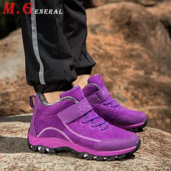 

Women Boots Winter Thick Plush Women's Shoes Ladies Lover Flat Walking Boots Woman 2020 Warm Snow Shoes on Platform Big Size D04