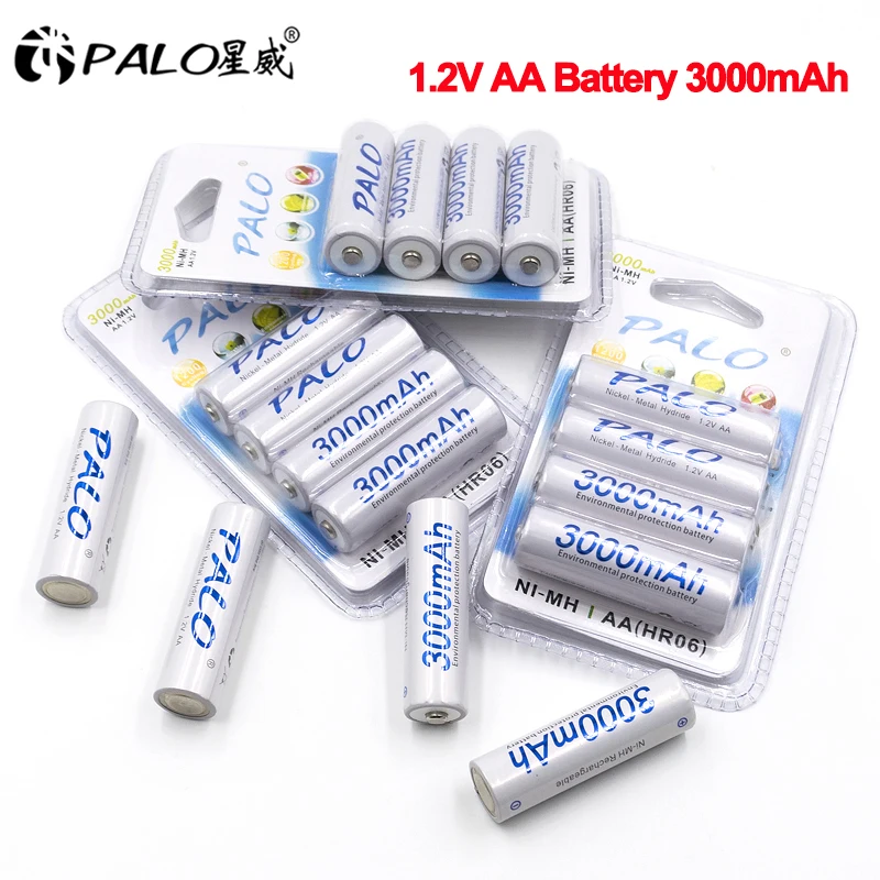 4 12 шт. аккумуляторные батарейки AA 1 2 в + зарядное устройство USB Smart AAA для