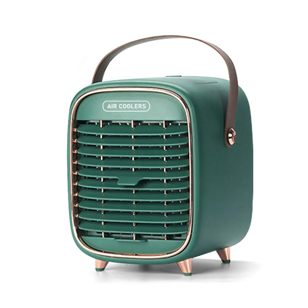 

Mini Air Conditioner Portable Air Cooler 7 Colors LED USB Personal Space Cooler Fan Air Cooling Fan Rechargeable Fan Desk
