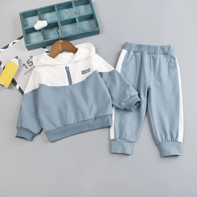 Комплект одежды для маленьких мальчиков, коллекция года, осень-весна, одежда для мальчиков, футболка+ штаны, комплект из 2 предметов, детская одежда, спортивный костюм для мальчиков, детская одежда - Цвет: Blue