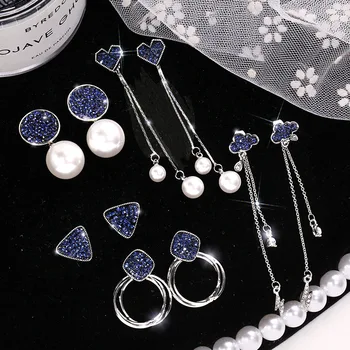 

30 Pairs/lot creative top quality women earrings jewelry fashion luxury zircon wedding earrings wholesale 201030-145