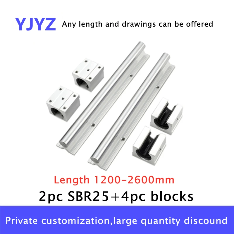 US $201.12 Factory Direct Sales Of High Quality Four SBR20 SlidersTwo SBR20linear Guide Optical Axis 12002600mm Multiple Options