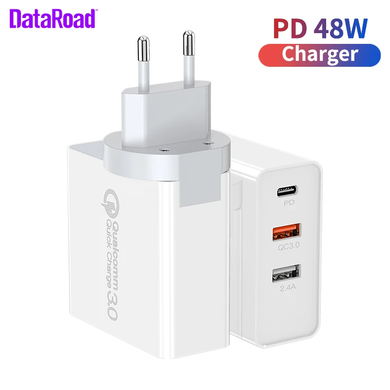 Сетевое зарядное устройство DataRoad USB Тип C 48 Вт для быстрой зарядки
