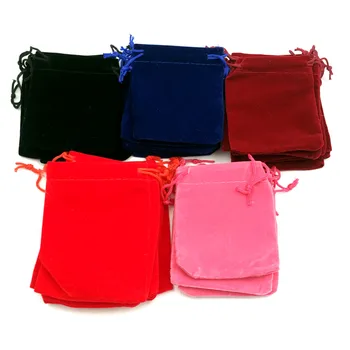 

6*7cm 100pcs/lot Velvet Bags For Jewelry Gift Pouches Bag Package