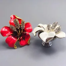 Cabinet Handle Art Flower Handle Alloy Inlaid Drill Handle Drawer Alloy Pull Furniture Accessories