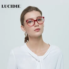 Lucidie оправа для очков в стиле кошачьи глаза женские прозрачные линзы очки личности красная оправа очки