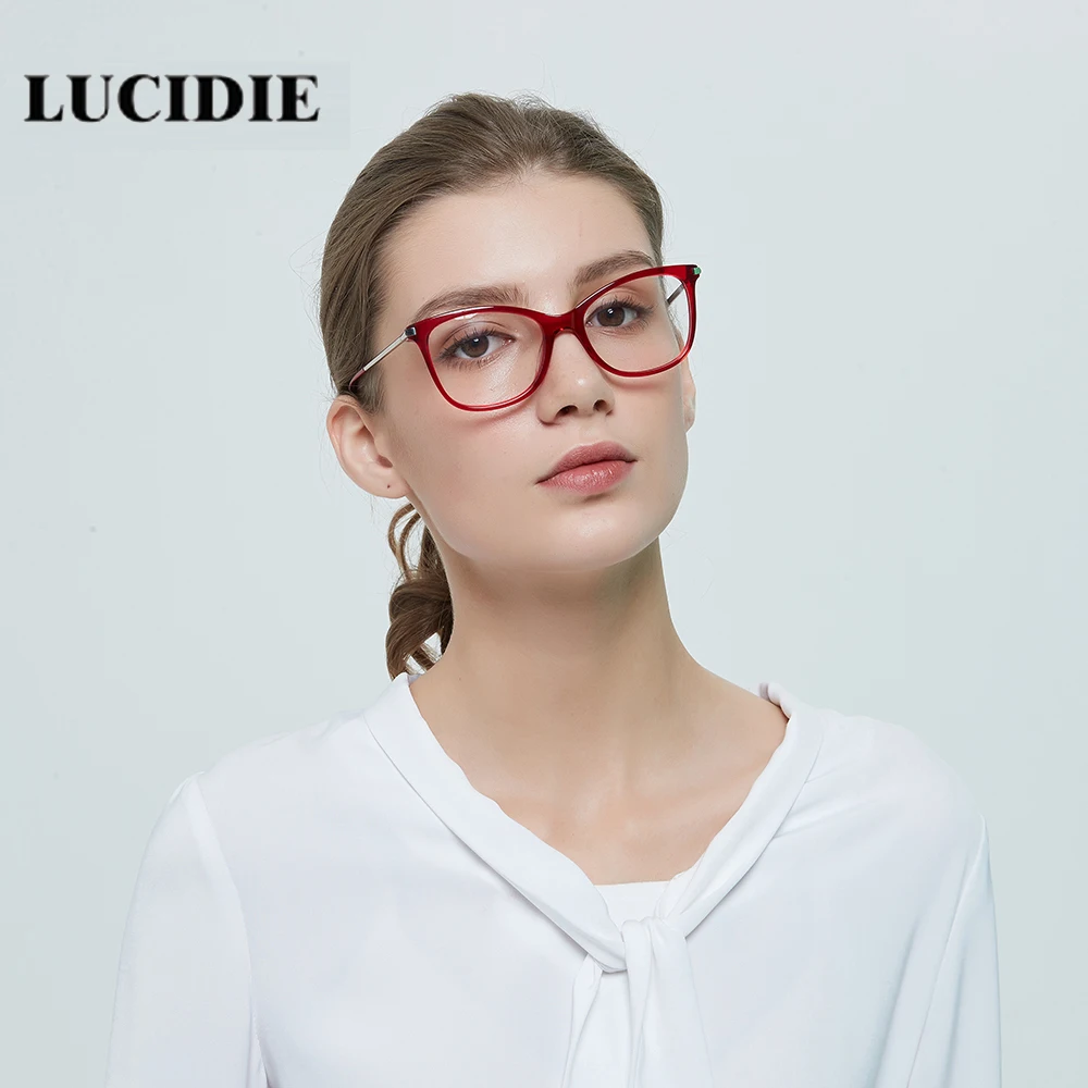 Новинка 2020 металлическая оправа для очков Lucidie кошачий глаз женские очки с