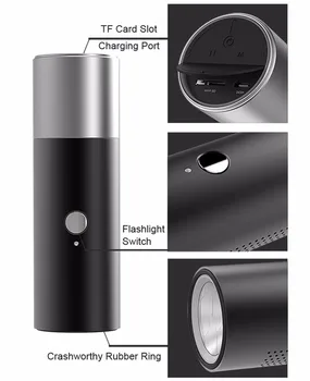 

Wireless bluetooth Outdoors Speaker Waterproof Sound Stereo USB TF Card Flashlight Speaker with MIC 2200mAh Portable