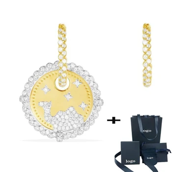 

MINA BEAR 2020 NEW High Quality Earrings Brand Asymmetric Desert Camel Cubic Zirconia Gold Woman Fashion Charm Jewelry Gift
