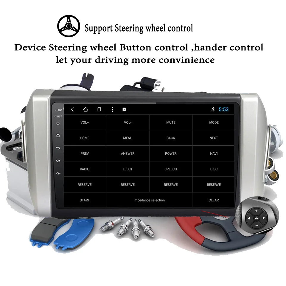 Excellent 2 din Android 9.1 4G+64G car dvd for Toyota INNOVA 2015 2016 2018 2019 9