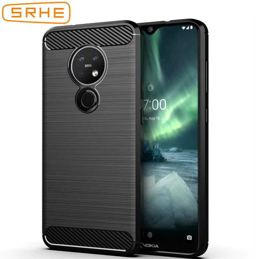 SRHE чехол для Nokia 7 2 Силиконовый прочный армированный из мягкого волокна 6 2019 Fundas