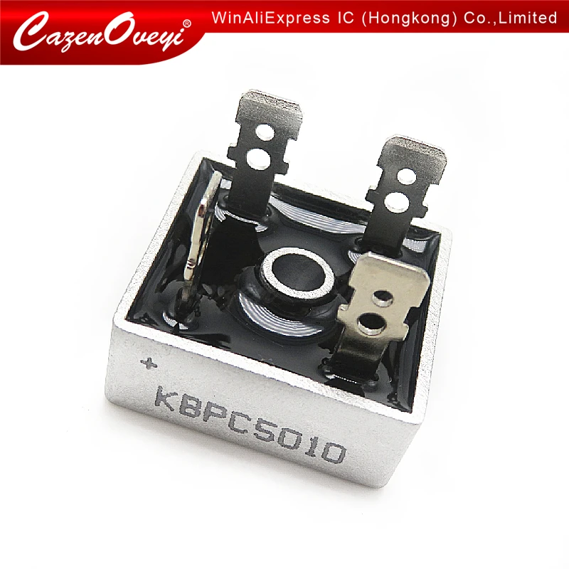 2 Pz/Lotto Kbpc5010 50 Un Raddrizzatore A Ponte 1000V 50Amp Cassa Del Metallo Per La Massima Dissipazione Del Calore 1000V 2.8 Centimetri Piazza Ponte