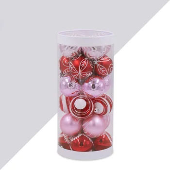 

24 Pcs Set Christmas Balls Home Xmas Tree Decorative Display PVC Round Ornament