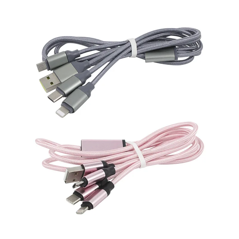 Cafele USB кабель 3 в 1 3A Быстрая зарядка Usb строка данных для iphone Xs Max Xiaomi Mi9 huawei samsung Red rice Note 7 оборудование - Цвет: Розовый