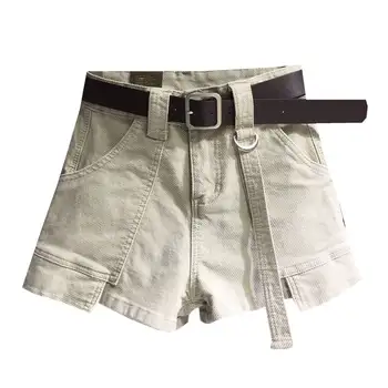 

Leisure tools, denim shorts, European station 2019 summer, loose, thin, big pocket, wide leg hot women booty shorts