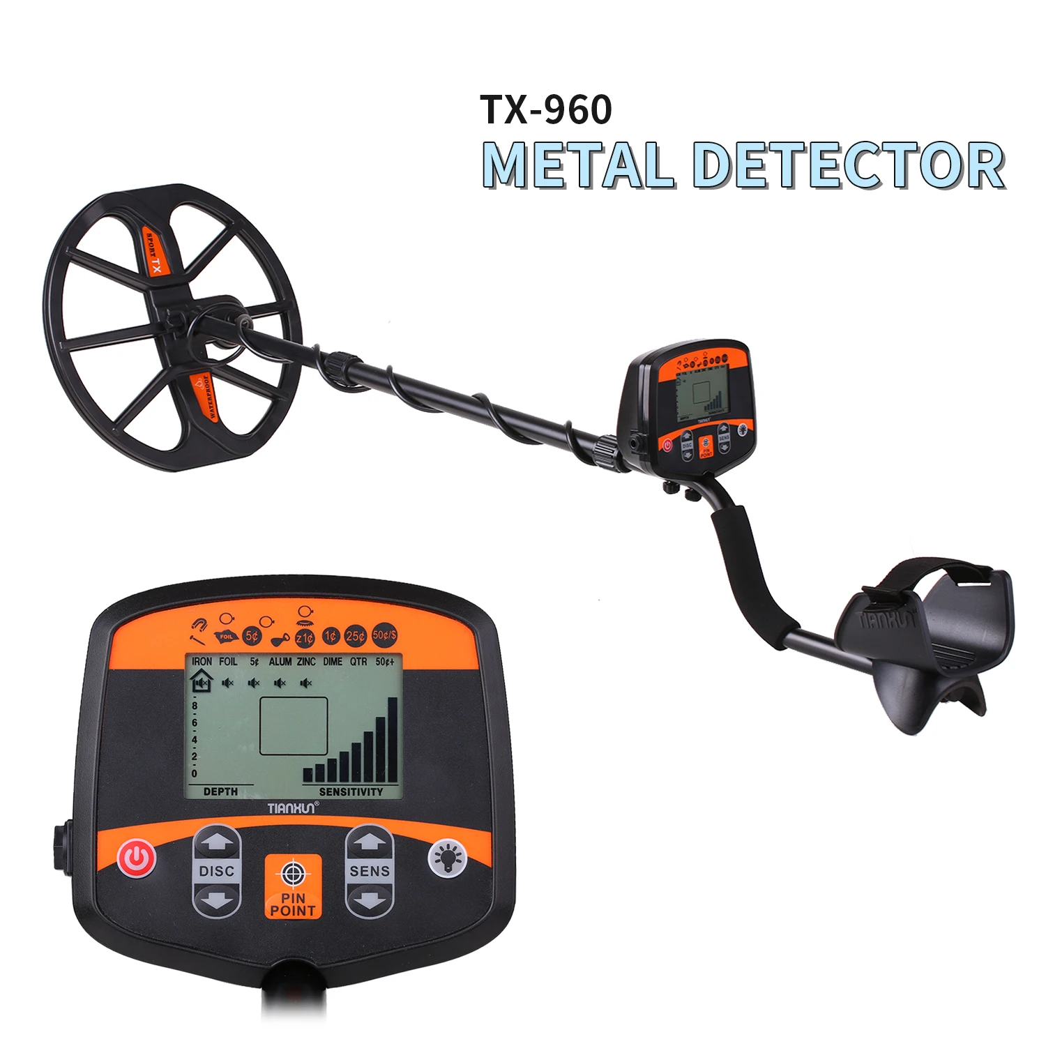 

TIANXUN TX-960 Professional Underground Metal Detector High Sensitivity Pinpointer Gold Detector Stud Finder Jewelry Digger