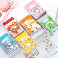 Yoofun 50 folhas pequena série de almôndegas diferentes padrões mini adesivo livro kawaii bala jornaling planejador decoração papelaria