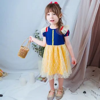 

Girls Summer Princess Clothes Kids Sun Dress Baby Toddler Party Birthday Elegant Dresses Infant Tutu Short Sleeve Snow White 3 5