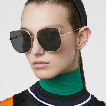 

2020 Luxury Square Small fragrant wind Sunglasses Women Brand Designer Retro Alloy Frame Big Men Vintage Gradient Male Oculos