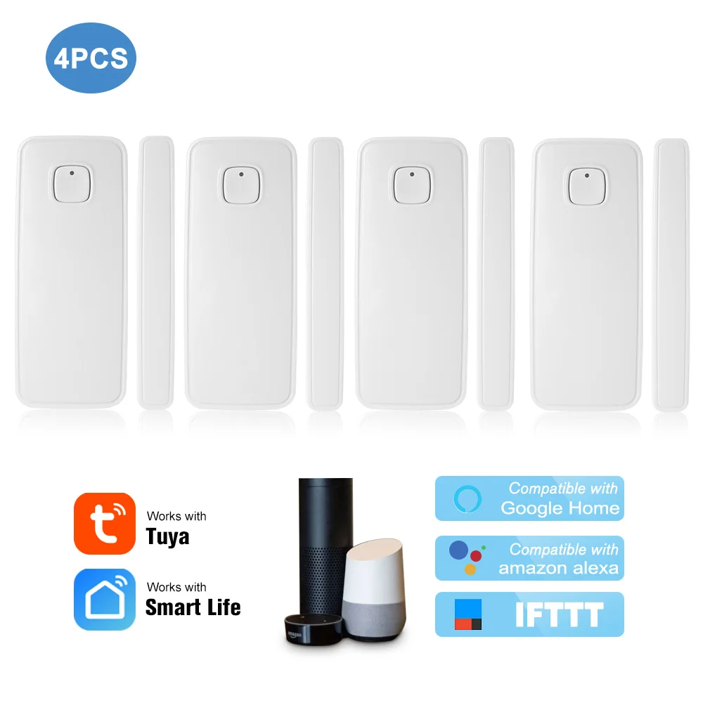 

WIFI Door Sensor Tuya APP Control Door Window Opening Alarm Sensor Magnetic Switch Wireless Detector For Alexa Google Home IFTTT
