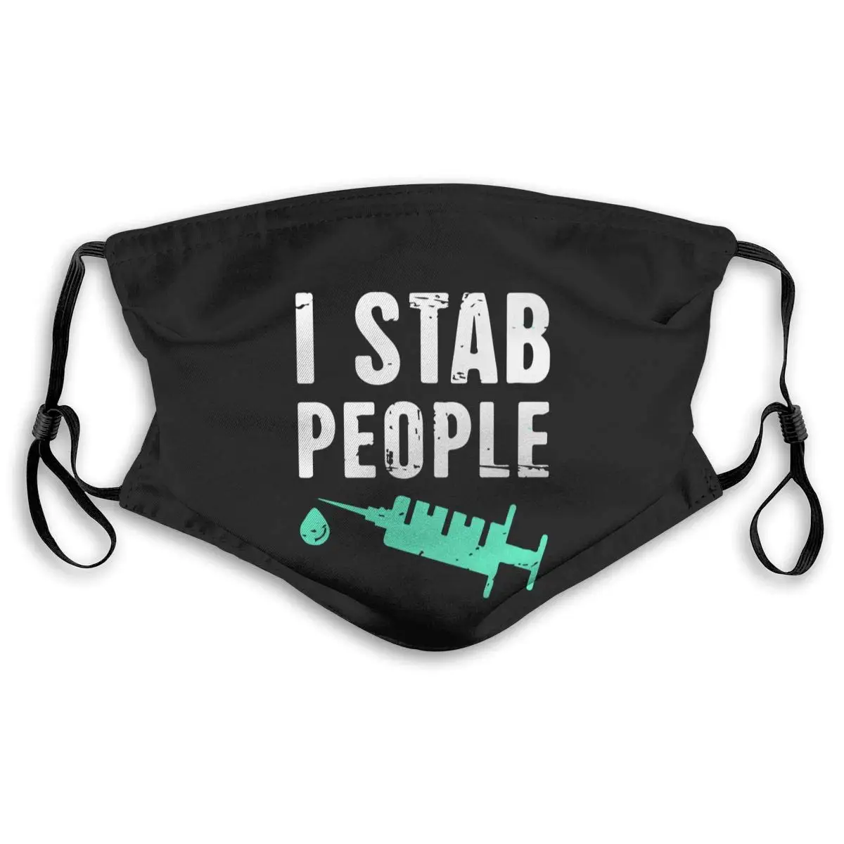 

I Stab People Mouth Cover Mask with PM2.5 Filters 5 Layers of Protection for Men Women Black