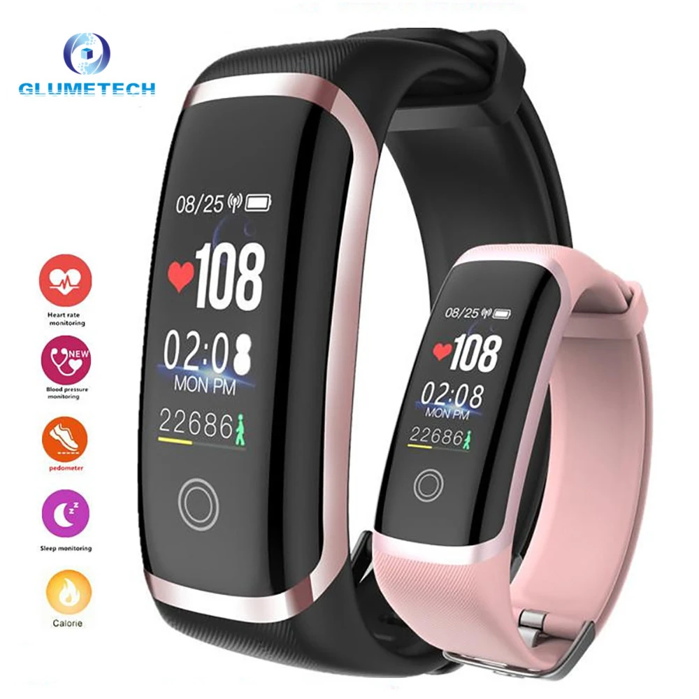 

Smart Watch M4 Blood Pressure Waterproof Fitness Watch Heart Rate Monitor Color Screen Smart Bracelet For Ios Android PK MI4