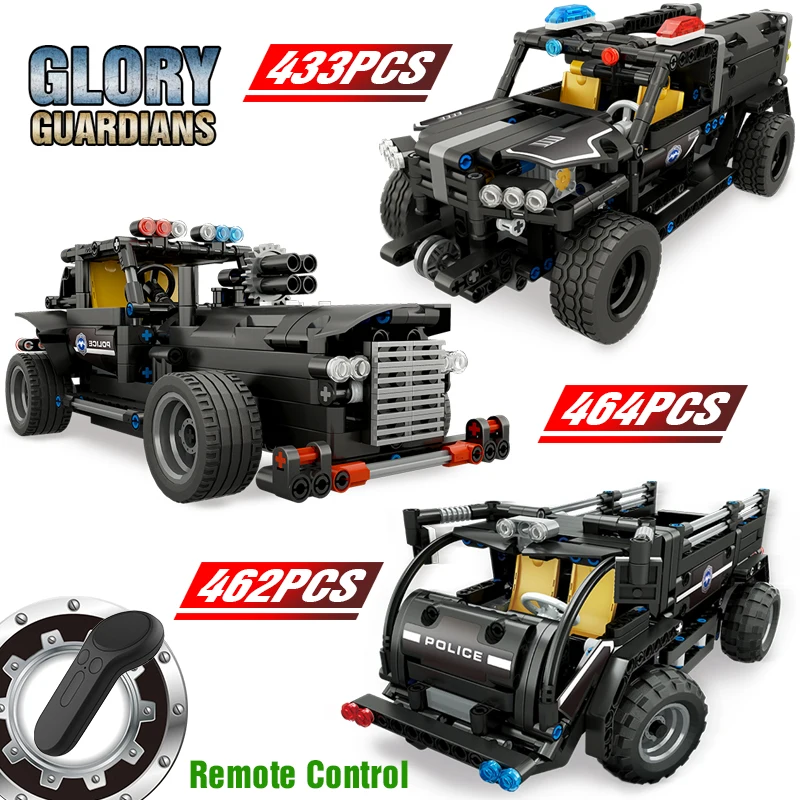 

462PCS Police Car Remote Control Bricks Legoingly Technic SWAT City RC Racer Model Building Blocks Toys for Children Gift