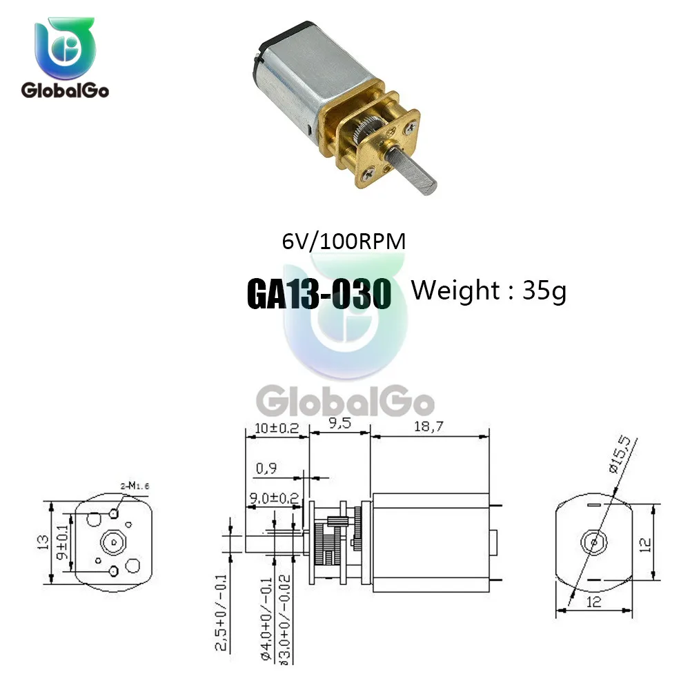 GA13-030 DIY Мини двигатель постоянного тока 6 в/100 об/мин редуктор постоянного тока мотор контроль скорости большой крутящий момент низкий уровень шума высокая скорость