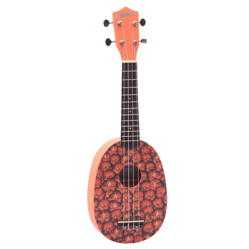 Longteam 21 дюймов мультфильм Стикеры миниатюрная гитара укулеле Гавайская гитара укулеле-легкий Портативный миниатюрная гитара укулеле