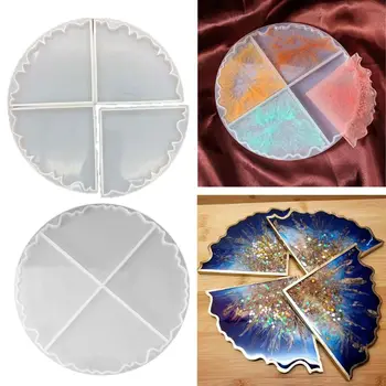 

2Pcs Silicone Interlocked Coaster Mold Irregular Cup Bowl Mats Epoxy Resin Molds Geode Agate Slice Molds Art Crafts Tool