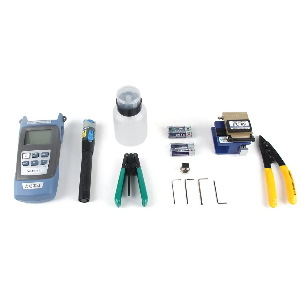 

Optical fiber cooling tools set leather wire optical cable optical power meter red light pen stripper cutter tool box