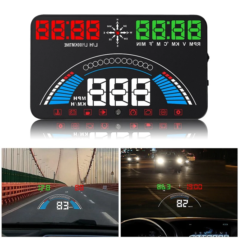 Проектор скорости автомобиля S7 HUD проектор OBD2 Предупреждение о транспортного