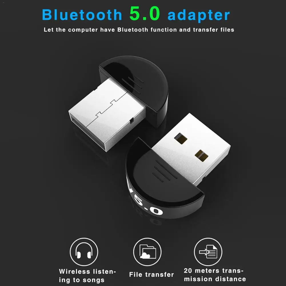 USB Bluetooth 5.0 Adapter Free Drive Desktop Computer Bluetooth Dongle Transceiver Music Audio Receiver Transmitter
