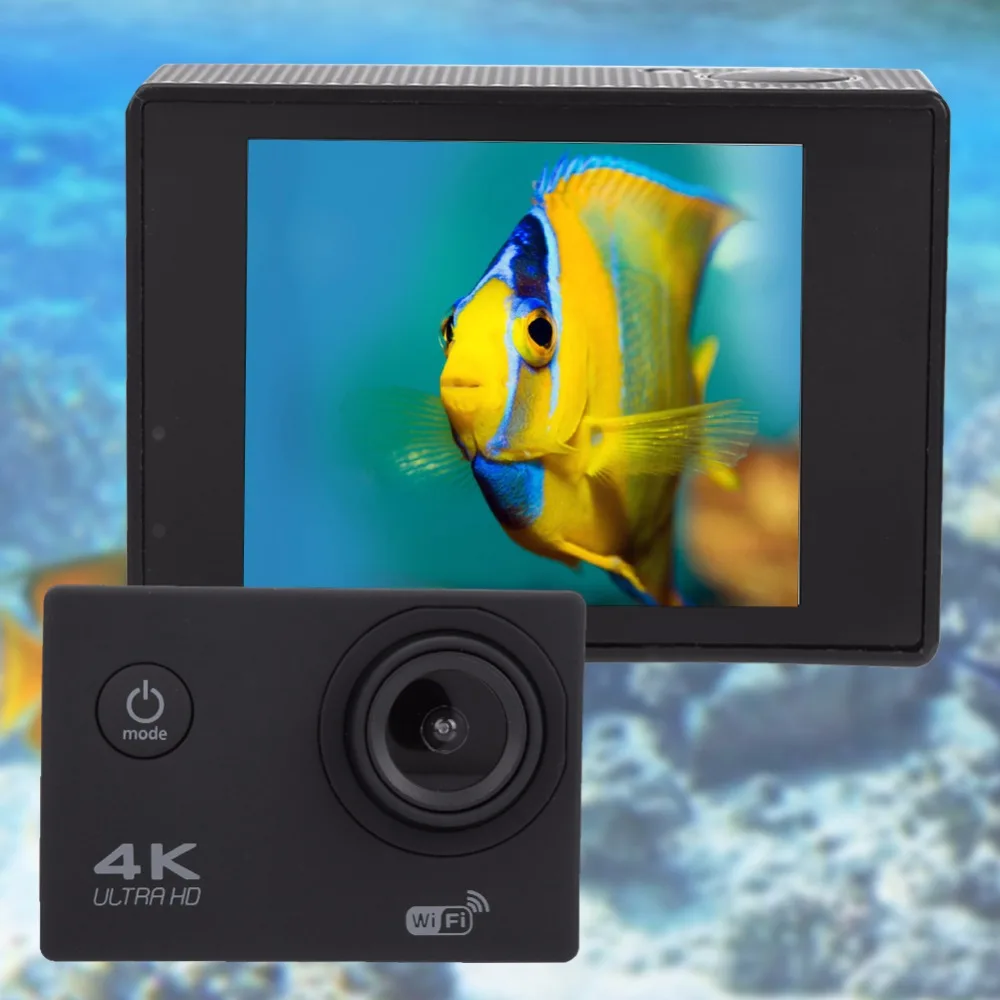 4K HD 16MP 30FPS 140 градусов Широкий формат Wi-Fi Спортивная Экшн-камера Камера 2 дюймов Экран возможностью погружения на глубину до 30 м Водонепроницаемый Спорт на открытом воздухе Камера