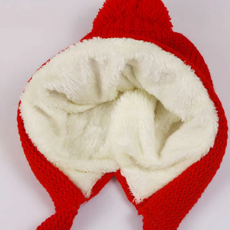 NEW Christmas Deer Baby Plush Hats With Pom Knitted Cotton Beanie Warm Caps Soft Hat For Newborn Girls Boys Bonnet Autumn Winter
