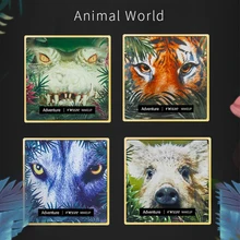 Животные дизайн четыре квадрата рассыпчатая пудра палитра стойкие цвета осветляющая пудра для макияжа