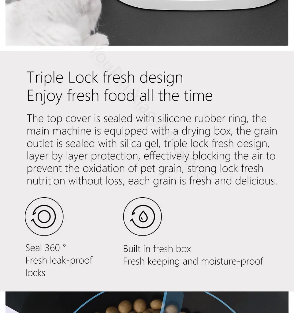 Xiaomi FURRYTAIL Pet Smart Feeder автоматическая подача анти-засорение приложение дистанционное управление тройное сохранение для домашних животных