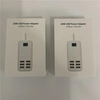 

6 Port USB Hub Desktop Wall 20W Charger AC Power Adapter EU US UK Plug Slots Charging Extension Socket Outlet With Switcher
