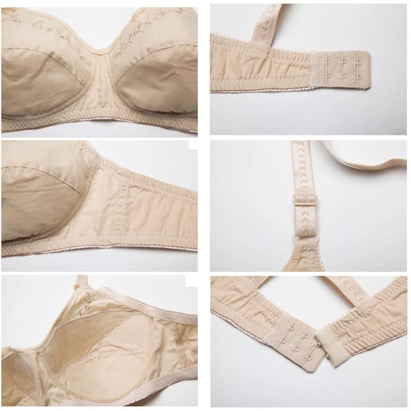 3Pcs/lot Bra underwear puberty soft cotton brassiere mother No rims women girl classic bralette big bust cotton-lined bh C11 6