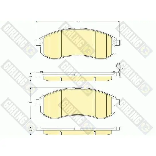Колодки тормозные MITSUBISHI L200 2.5TD 01- передние GIRLING 613