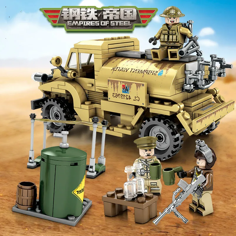 

Lego Technic Military WW2 Tank Truck Building Blocks Model Army Soldier Trooper Minifigures Truck Car Vehicle Toys for Children