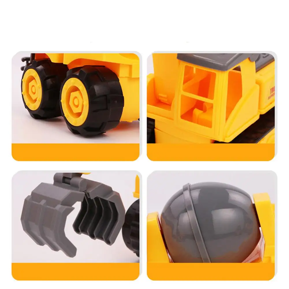 RCtown Children Educational Detachable Mobile Machinery Shop Tilting Cart Excavator Bulldozer Optional Disassembly Toy Suit