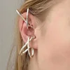 Peri'sBox Gold Silver Color X Shape Crossed Clip Earring without Piercing Shiny Geometric Earrings for Women Minimalist Ear Cuff ► Photo 1/6